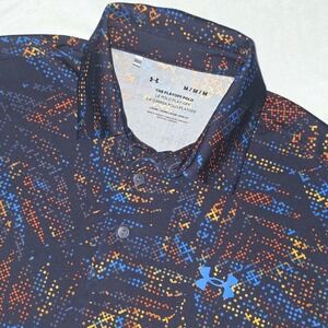 Under Armour Playoff Polo Navy Multi Mens Abstract 3.0 Printed Size Medium